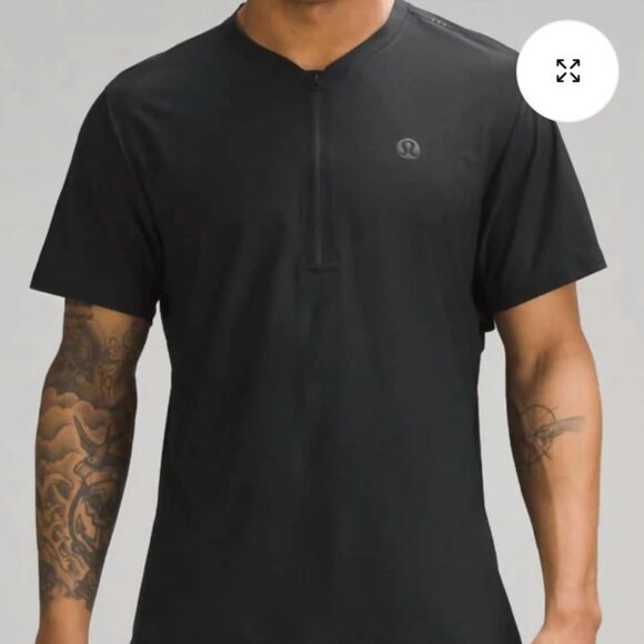 Lululemon Men's Black Short Sleeve Vented Tennis Shirt in Men's XL - Picture 1 of 8